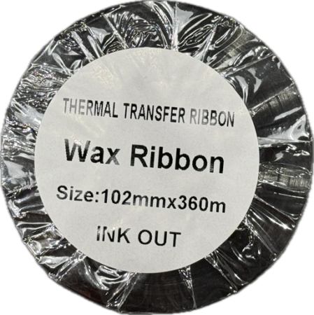 Красящая лента. Рибон. 102мм/360м WAX   d 2.54 см/1 дюйм   намотка OUT
